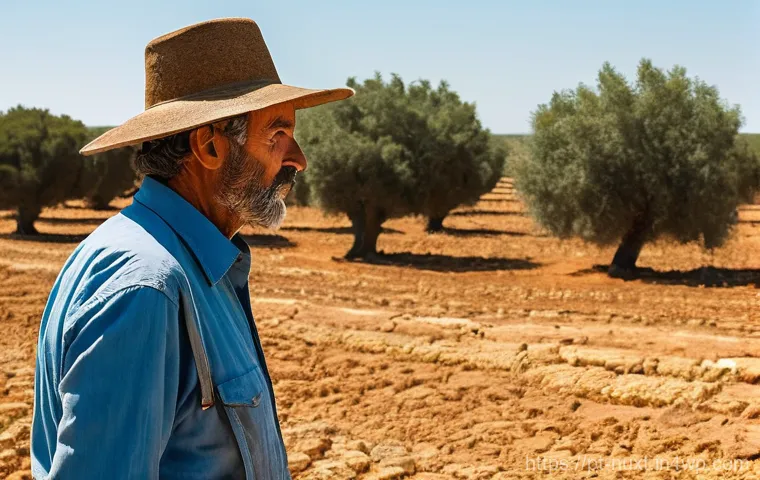 물과 에너지의 통합 관리 전략 - **Drought-Stricken Alentejo Landscape with Resilient Farmer**
A wide-angle, cinematic photograph...