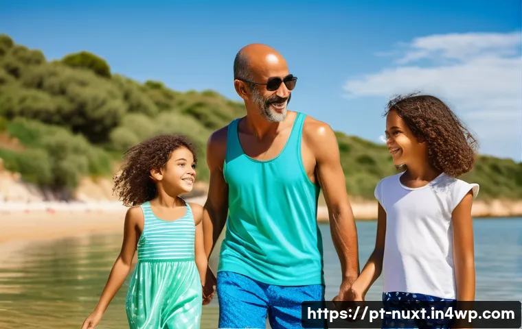 지역 사회와의 통합 수자원 관리 접근 - **Prompt:** A serene and joyful scene of a diverse Portuguese family, including parents and two chil...