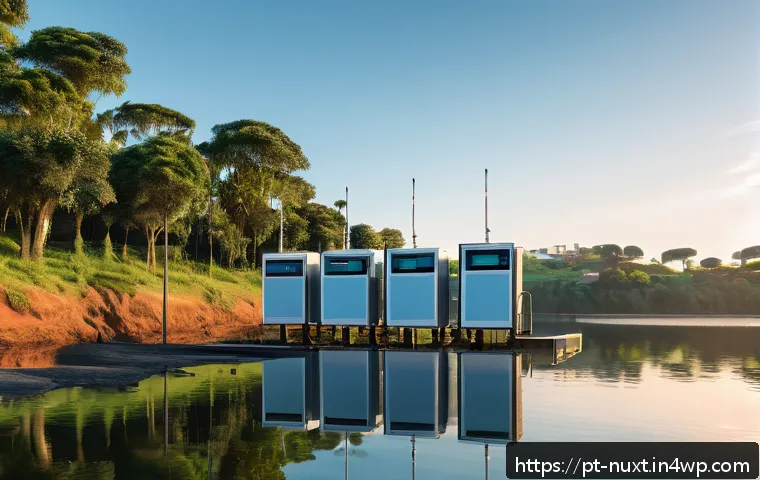 통합 수자원 관리의 정책 제안 - A modern water resource monitoring station equipped with multiple smart sensors and remote data tran...